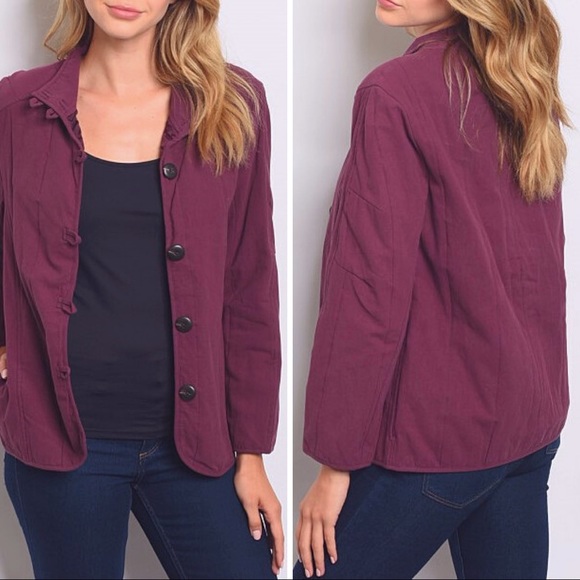 Polagram Jackets & Coats Polagram Burgundy Purple Button Up